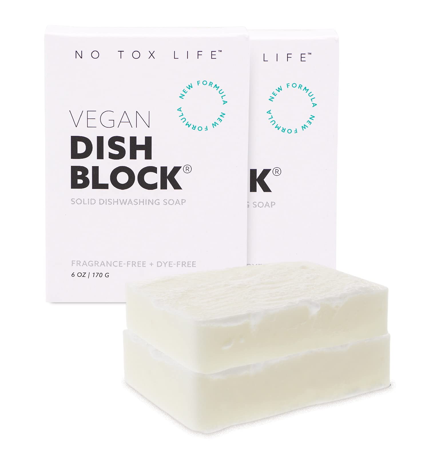Amazon.com: NO TOX LIFE Vegan Dish Block, 6 oz – A Solid Dish Soap